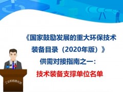 《國家鼓勵發(fā)展的重大環(huán)保技術(shù)裝備目錄（2020 年版）》技術(shù)裝備支撐單位