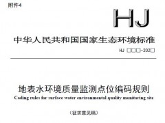 國家生態(tài)環(huán)境標(biāo)準(zhǔn)：地表水環(huán)境質(zhì)量監(jiān)測點位編碼規(guī)則(征求意見稿)