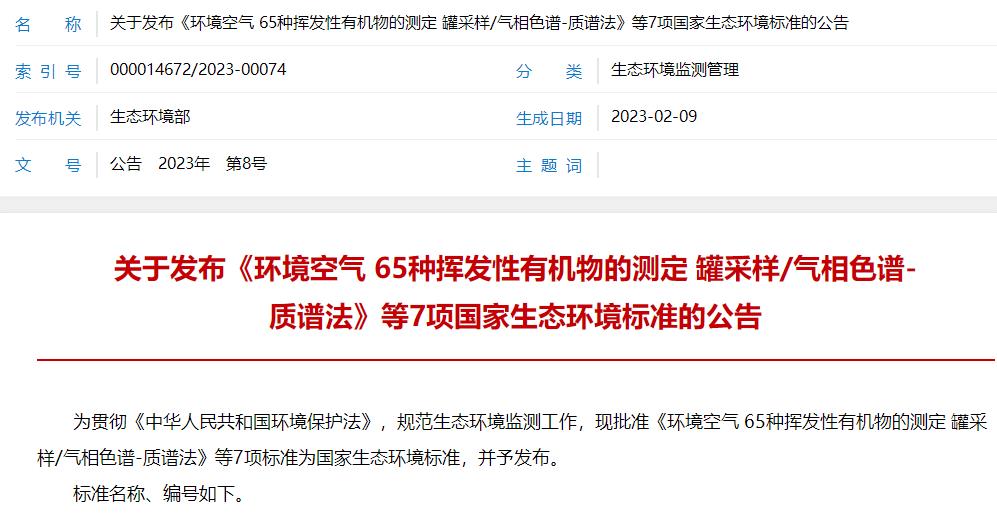 HJ 1288-2023《水質(zhì) 丙烯酸的測(cè)定 離子色譜法》等7項(xiàng)標(biāo)準(zhǔn)